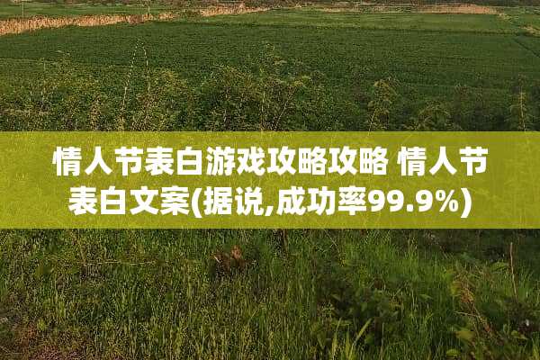 **节表白游戏攻略攻略**节表白文案(据说,成功率99.9%)
