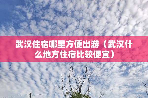 武汉住宿哪里方便出游（武汉什么地方住宿比较便宜）