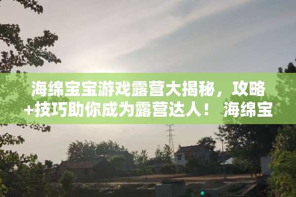 海绵宝宝游戏露营大揭秘，攻略+技巧助你成为露营达人！ 海绵宝宝游戏露营攻略