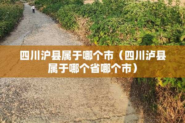 四川沪县属于哪个市(四川泸县属于哪个省哪个市) 四川沪县属于哪个市(四川泸县属于哪个省哪个市)