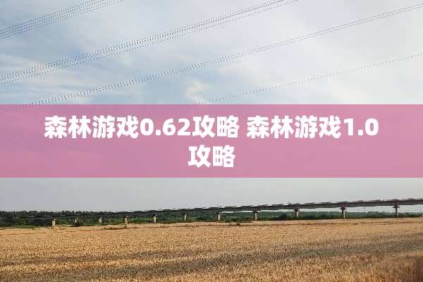 森林游戏0.62攻略 森林游戏1.0攻略