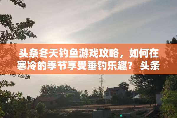 头条冬天钓鱼游戏攻略，如何在寒冷的季节享受垂钓乐趣？ 头条冬天钓鱼游戏攻略