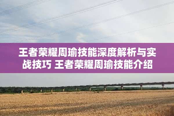 王者荣耀周瑜技能深度解析与实战技巧 王者荣耀周瑜技能介绍
