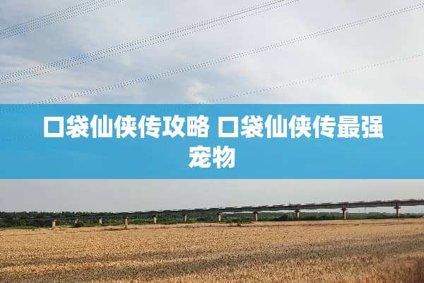口袋仙侠传攻略 口袋仙侠传最强宠物