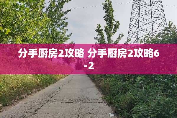 分手厨房2攻略 分手厨房2攻略6-2