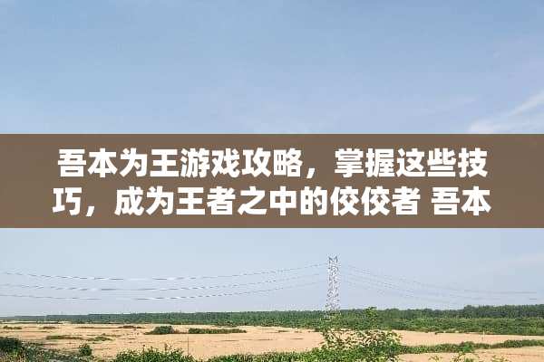 吾本为王游戏攻略，掌握这些技巧，成为王者之中的佼佼者 吾本为王游戏攻略
