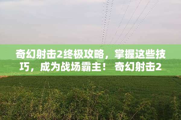 奇幻射击2终极攻略，掌握这些技巧，成为战场霸主！ 奇幻射击2游戏攻略