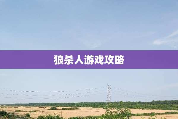 狼杀人游戏攻略