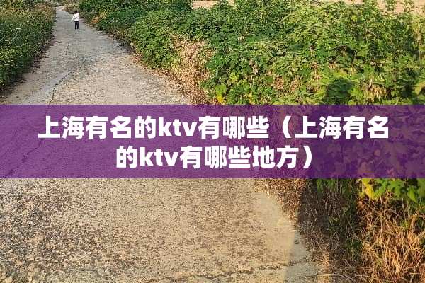 上海有名的ktv有哪些（上海有名的ktv有哪些地方）