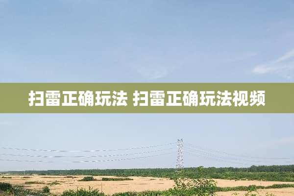 扫雷正确玩法 扫雷正确玩法视频