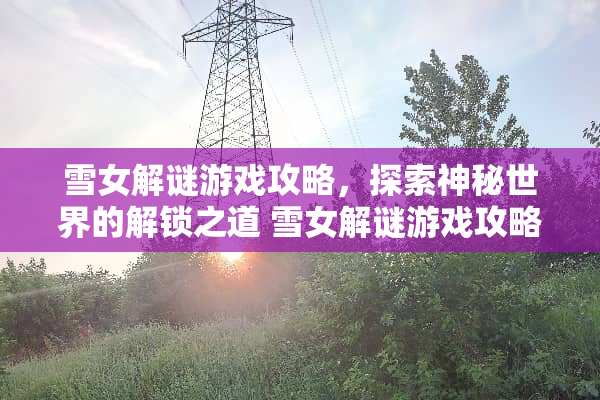 雪女解谜游戏攻略，探索神秘世界的解锁之道 雪女解谜游戏攻略