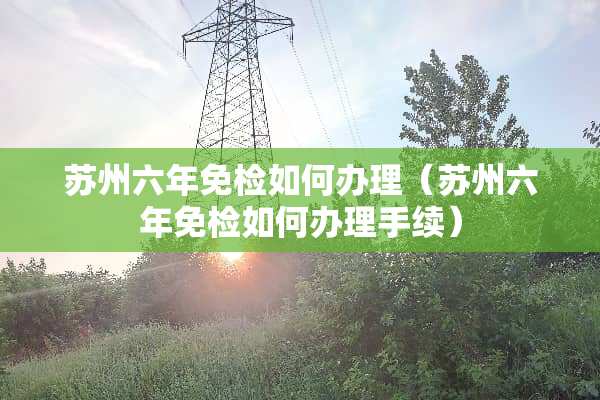 苏州六年免检如何办理（苏州六年免检如何办理手续）