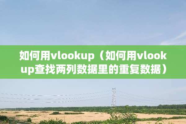 如何用vlookup（如何用vlookup查找两列数据里的重复数据）