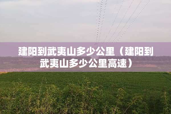 建阳到武夷山多少公里（建阳到武夷山多少公里高速）
