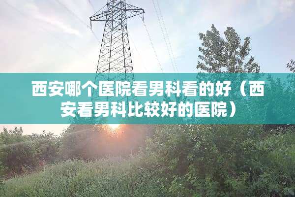 西安哪个医院看男科看的好（西安看男科比较好的医院）