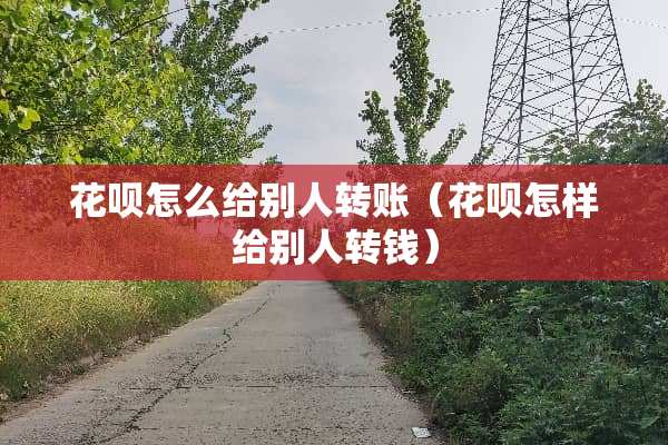 花呗怎么给别人转账（花呗怎样给别人转钱）