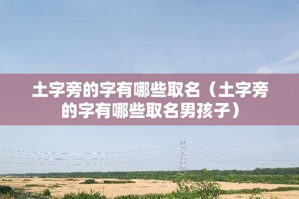 土字旁的字有哪些取名（土字旁的字有哪些取名男孩子）