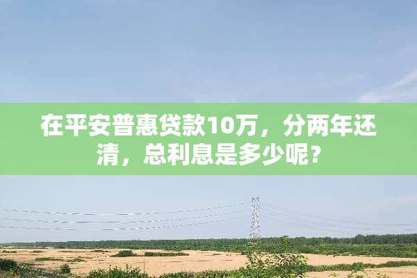 在平安普惠贷款10万，分两年还清，总利息是多少呢？