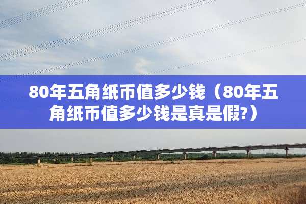 80年五角纸币值多少钱（80年五角纸币值多少钱是真是假?）