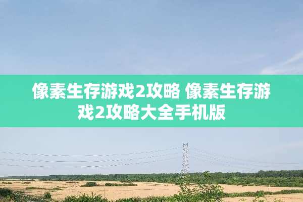 像素生存游戏2攻略 像素生存游戏2攻略大全手机版