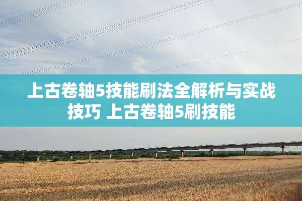 上古卷轴5技能刷法全解析与实战技巧 上古卷轴5刷技能