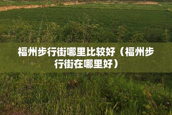福州步行街哪里比较好（福州步行街在哪里好）