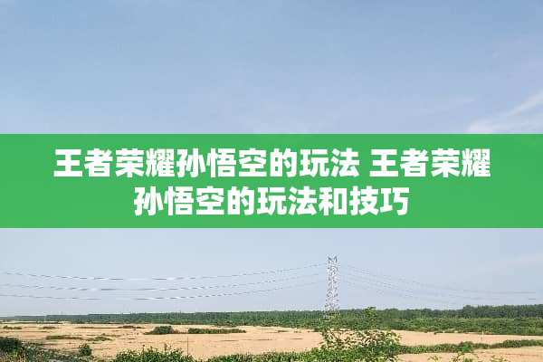 王者荣耀孙悟空的玩法 王者荣耀孙悟空的玩法和技巧