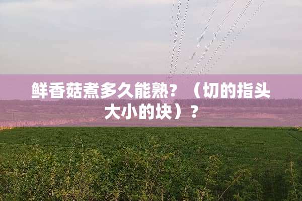 鲜香菇煮多久能熟？（切的指头大小的块）？