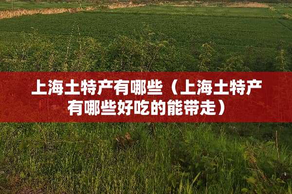 上海土特产有哪些(上海土特产有哪些好吃的能带走) 上海土特产有哪些(上海土特产有哪些好吃的能带走)