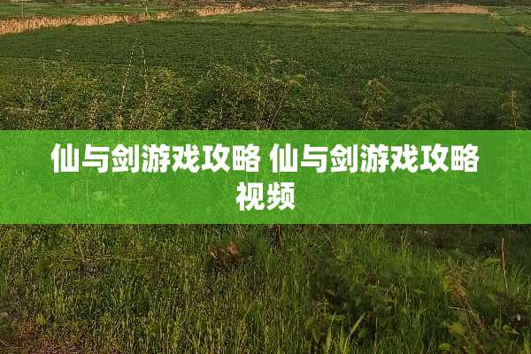仙与剑游戏攻略 仙与剑游戏攻略视频 仙与剑游戏攻略 仙与剑游戏攻略视频
