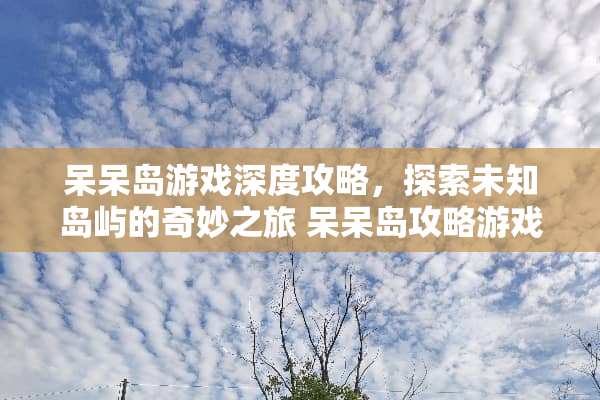 呆呆岛游戏深度攻略,探索未知岛屿的奇妙之旅 呆呆岛攻略游戏 呆呆岛游戏深度攻略,探索未知岛屿的奇妙之旅 呆呆岛攻略游戏