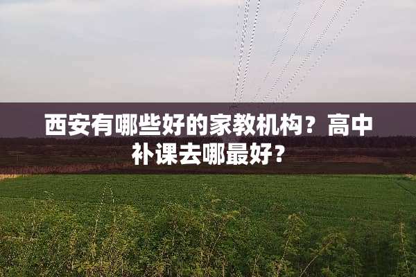 西安有哪些好的家教机构？高中补课去哪最好？