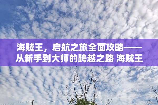 海贼王,启航之旅全面攻略——从新手到大师的跨越之路 海贼王启航攻略 海贼王,启航之旅全面攻略——从新手到大师的跨越之路 海贼王启航攻略