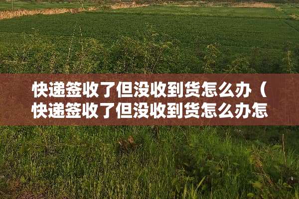 快递签收了但没收到货怎么办（快递签收了但没收到货怎么办怎么和快递员说）