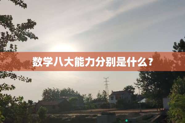 数学八大能力分别是什么？