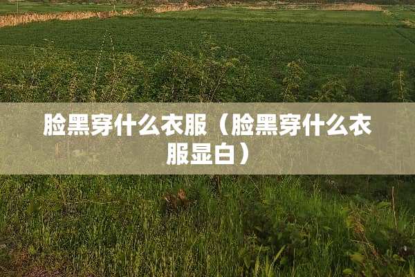 脸黑穿什么衣服(脸黑穿什么衣服显白) 脸黑穿什么衣服(脸黑穿什么衣服显白)