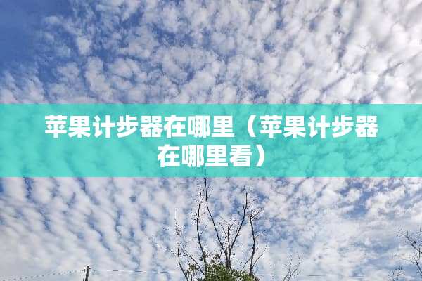 苹果计步器在哪里(苹果计步器在哪里看) 苹果计步器在哪里(苹果计步器在哪里看)