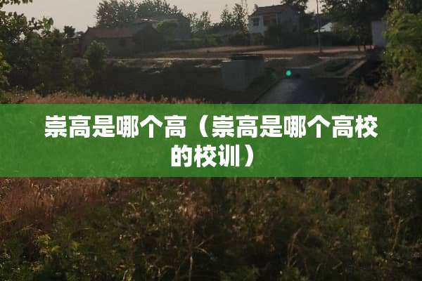 崇高是哪个高(崇高是哪个高校的校训) 崇高是哪个高(崇高是哪个高校的校训)