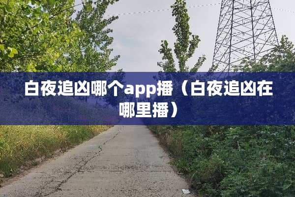 白夜追凶哪个app播(白夜追凶在哪里播) 白夜追凶哪个app播(白夜追凶在哪里播)