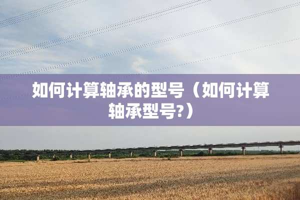 如何计算轴承的型号(如何计算轴承型号?) 如何计算轴承的型号(如何计算轴承型号?)
