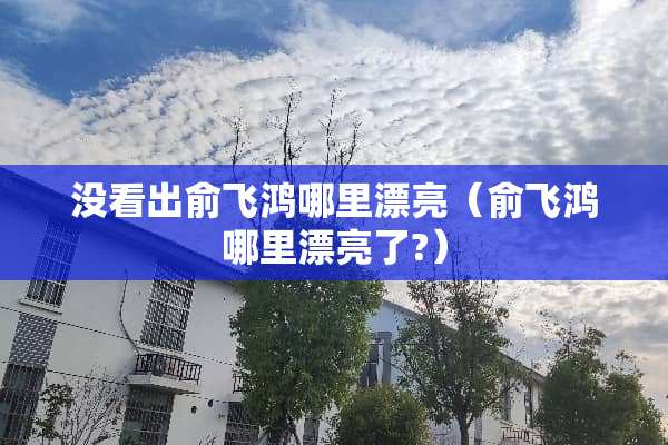 没看出俞飞鸿哪里漂亮(俞飞鸿哪里漂亮了?) 没看出俞飞鸿哪里漂亮(俞飞鸿哪里漂亮了?)