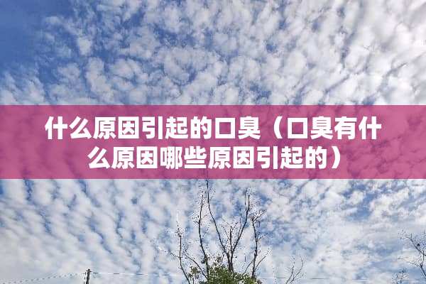 什么原因引起的口臭(口臭有什么原因哪些原因引起的) 什么原因引起的口臭(口臭有什么原因哪些原因引起的)
