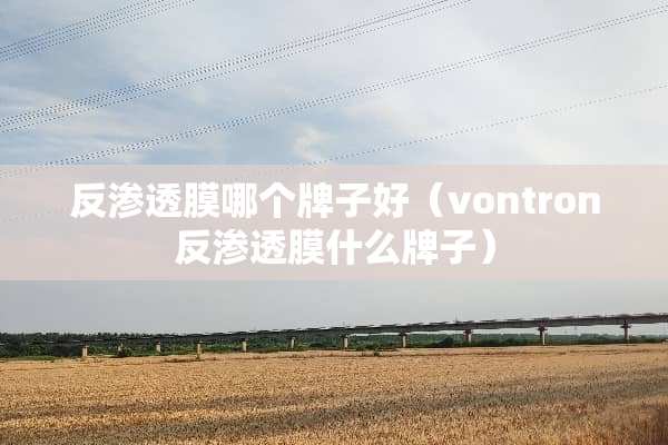反渗透膜哪个牌子好(vontron反渗透膜什么牌子) 反渗透膜哪个牌子好(vontron反渗透膜什么牌子)
