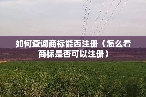 如何查询商标能否注册(怎么看商标是否可以注册) 如何查询商标能否注册(怎么看商标是否可以注册)