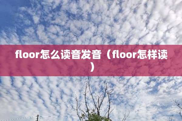 floor怎么读音发音(floor怎样读) floor怎么读音发音(floor怎样读)