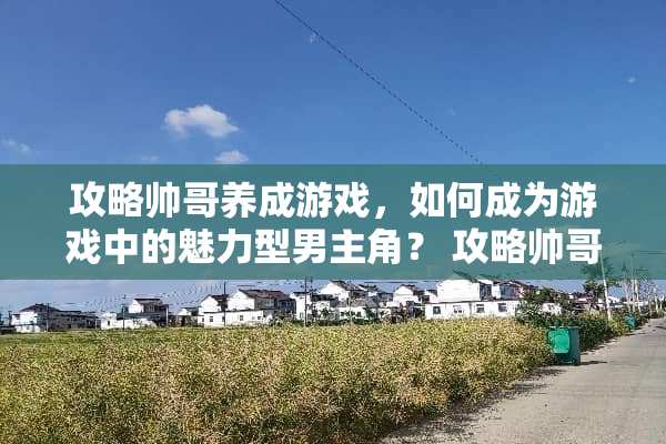 攻略帅哥养成游戏,如何成为游戏中的魅力型男主角? 攻略帅哥养成游戏 攻略帅哥养成游戏,如何成为游戏中的魅力型男主角? 攻略帅哥养成游戏
