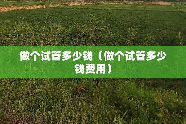 做个试管多少钱(做个试管多少钱费用) 做个试管多少钱(做个试管多少钱费用)