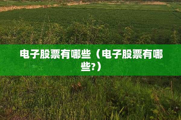 电子股票有哪些(电子股票有哪些?) 电子股票有哪些(电子股票有哪些?)