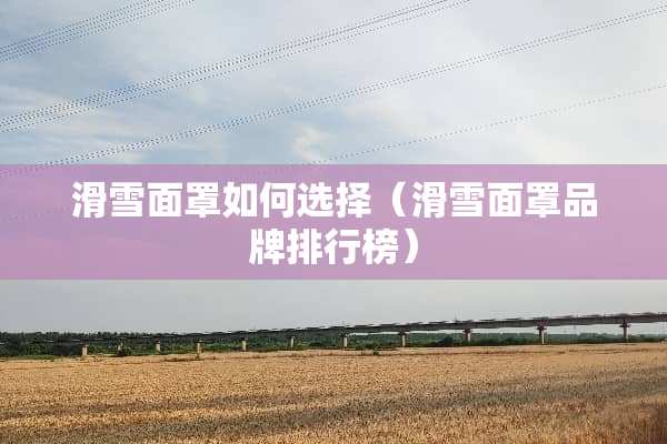 滑雪面罩如何选择（滑雪面罩品牌排行榜）