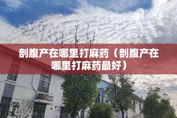 剖腹产在哪里打**(剖腹产在哪里打**最好) 剖腹产在哪里打**(剖腹产在哪里打**最好)